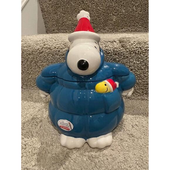 Peanuts Snoopy Blue Puffer Jacket Cookie Jar - BRAND NEW - Picture 1 of 7